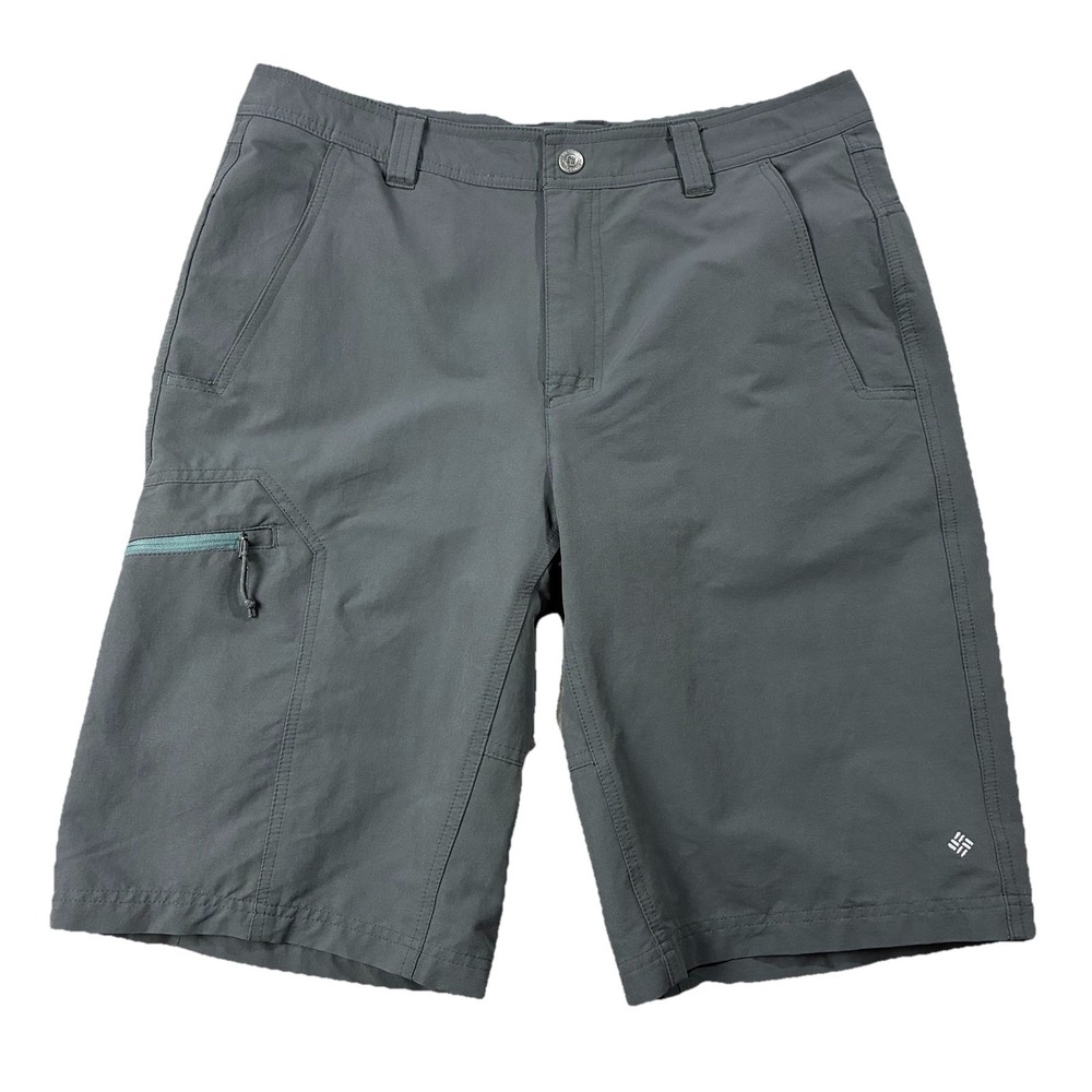 Columbia Omni Shield Nylon Hiking Shorts Gray 12" Inseam Mens 34 Gorpcore Hiking